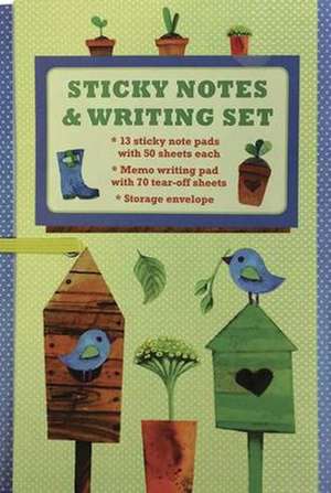 Sticky Notes and Writing Set: Pretty Garden: Fabulous Wallet-Style Folder Containing 13 Sticky Notepads, a Tear-Off Writing Pad, and Storage Envelope. de Peony Press