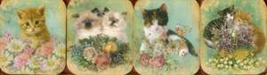 Pocket Note Set of 4 Mini-Pads: Vintage Kittens: A Fabulous Collection of 4 Mini-Pads de Peony Press