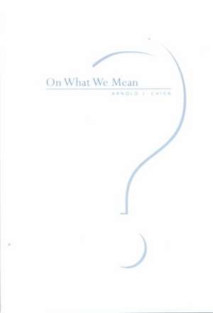 On What We Mean de Arnold J Chien