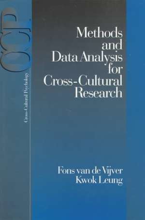 Methods and Data Analysis for Cross-Cultural Research de Fons van de Vijver