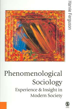 Phenomenological Sociology: Experience and Insight in Modern Society de Harvie Ferguson