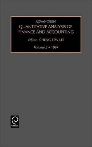 Advances in Quantitative Analysis of Finance and Accounting de Cheng–few Lee