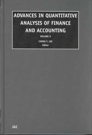 Advances in Quantitative Analysis of Finance and Accounting de Cheng–few Lee