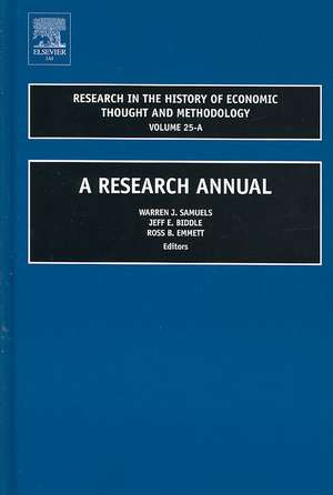 Research in the History of Economic Thought and – A Research Annual de Warren J. Samuels