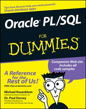 Oracle PL/SQL For Dummies de Rosenblum