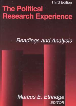 The Political Research Experience: Readings and Analysis de Marcus E. Ethridge