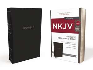 NKJV, Thinline Reference Bible, Leather-Look, Black, Red Letter, Comfort Print: Holy Bible, New King James Version de Thomas Nelson