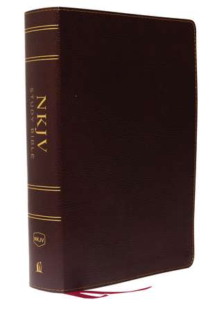 NKJV Study Bible, Bonded Leather, Burgundy, Full-Color, Thumb Indexed, Comfort Print: The Complete Resource for Studying God’s Word de Thomas Nelson