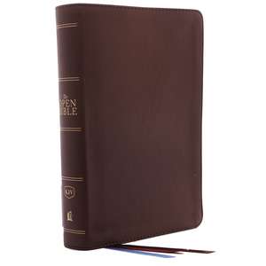 The KJV, Open Bible, Genuine Leather, Brown, Red Letter, Comfort Print: Complete Reference System de Thomas Nelson