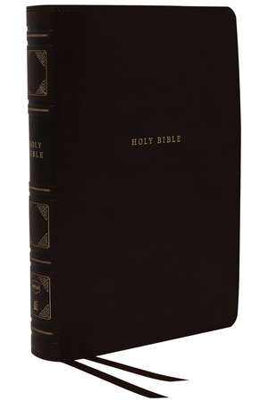 NKJV, Reference Bible, Classic Verse-by-Verse, Center-Column, Leathersoft, Black, Red Letter, Thumb Indexed, Comfort Print: Holy Bible, New King James Version de Thomas Nelson