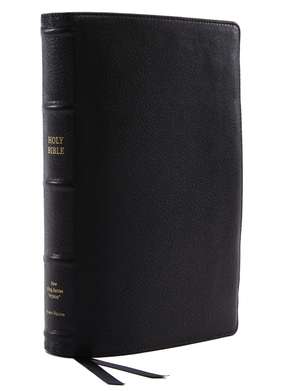 NKJV, Reference Bible, Classic Verse-by-Verse, Center-Column, Premium Goatskin Leather, Black, Premier Collection, Red Letter, Comfort Print: Holy Bible, New King James Version de Thomas Nelson