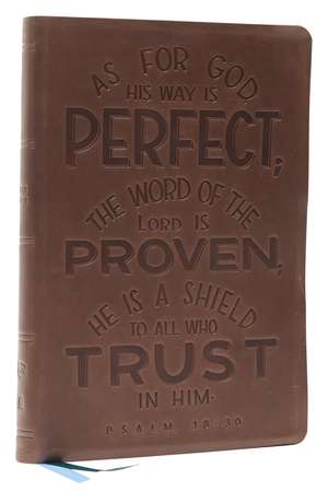 NKJV, Thinline Bible, Verse Art Cover Collection, Genuine Leather, Brown, Thumb Indexed, Red Letter, Comfort Print: Holy Bible, New King James Version de Thomas Nelson