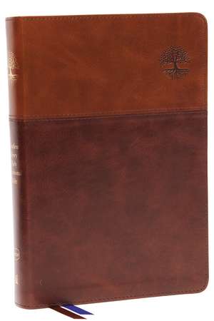 NKJV, Matthew Henry Daily Devotional Bible, Leathersoft, Brown, Red Letter, Thumb Indexed, Comfort Print: 366 Daily Devotions by Matthew Henry de Thomas Nelson