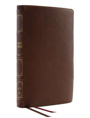 NKJV, Thinline Reference Bible, Genuine Leather, Brown, Red Letter, Thumb Indexed, Comfort Print: Holy Bible, New King James Version de Thomas Nelson