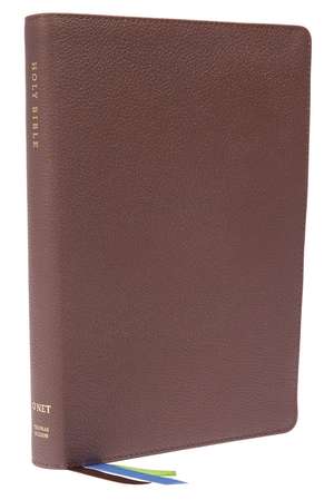 NET Bible, Thinline Large Print, Genuine Leather, Brown, Comfort Print: Holy Bible de Thomas Nelson