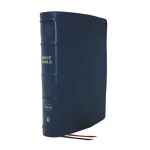 NKJV, Single-Column Reference Bible, Genuine Leather, Blue, Comfort Print: Holy Bible, New King James Version de Thomas Nelson