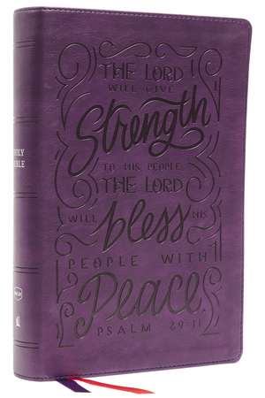 NKJV, Giant Print Center-Column Reference Bible, Verse Art Cover Collection, Leathersoft, Purple, Thumb Indexed, Red Letter, Comfort Print: Holy Bible, New King James Version de Thomas Nelson