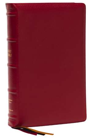 KJV Large Print Single-Column Bible, Personal Size with End-of-Verse Cross References, Red Goatskin Leather, Premier Collection, Red Letter, Comfort Print (Thumb Indexed): Holy Bible, King James Version de Thomas Nelson