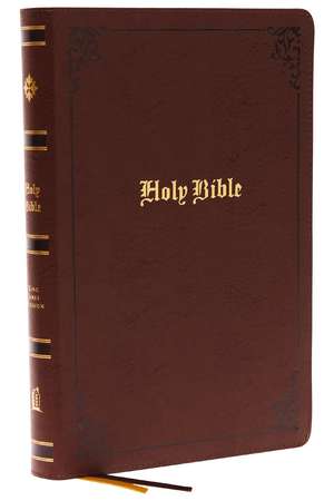 KJV Holy Bible Large Print Center-Column Reference Bible, Brown Bonded Leather, 53,000 Cross References, Red Letter, Comfort Print: King James Version de Thomas Nelson