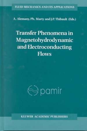 Transfer Phenomena in Magnetohydrodynamic and Electroconducting Flows de A. Alemany