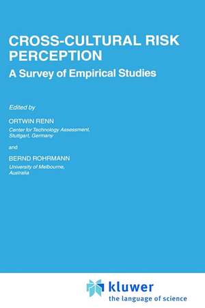 Cross-Cultural Risk Perception: A Survey of Empirical Studies de Ortwin Renn
