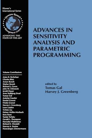 Advances in Sensitivity Analysis and Parametric Programming de Tomas Gal