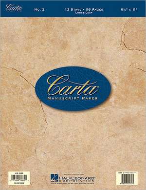 Carta Manuscript Paper No. 2 - Basic de Hal Leonard Publishing Corporation