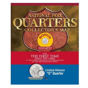 National Park Quarters Collector Map: Limited-Release "S" Quarter de Whitman