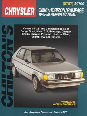 Chrysler Omni, Horizon, and Rampage, 1978-89 de Chilton Automotive Books