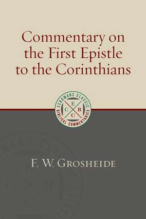 Commentary on the First Epistle to the Corinthians de F W Grosheide