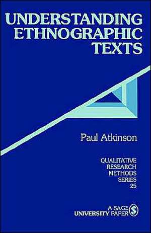 Understanding Ethnographic Texts de Paul Atkinson