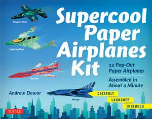 Supercool Paper Airplanes Kit: 12 Pop-Out Paper Airplanes Assembled in About a Minute: Kit Includes Instruction Book, Pre-Printed Planes & Catapult Launcher de Andrew Dewar