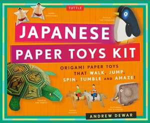 Japanese Paper Toys Kit: Origami Paper Toys that Walk, Jump, Spin, Tumble and Amaze! de Andrew Dewar