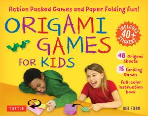 Origami Games for Kids Kit: Action Packed Games and Paper Folding Fun! [Origami Kit with Book, 48 Papers, 75 Stickers, 15 Exciting Games, Easy-to-Assemble Game Pieces] de Joel Stern