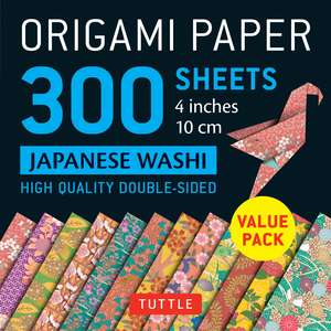 Origami Paper 300 sheets Japanese Washi Patterns 4" (10 cm): Tuttle Origami Paper: Double-Sided Origami Sheets Printed with 12 Different Designs de Tuttle Studio