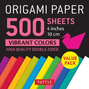 Origami Paper 500 sheets Vibrant Colors 4" (10 cm): Tuttle Origami Paper: Double-Sided Origami Sheets Printed with 12 Different Colors de Tuttle Studio