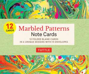 Marbled Patterns Note Cards - 12 Cards: In 6 Designs With 13 Envelopes (Card Sized 4 1/2 X 3 3/4) de Tuttle Studio