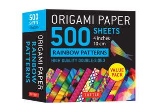 Origami Paper 500 sheets Rainbow Patterns 4" (10 cm): Double-Sided Origami Sheets Printed with 12 Different Colorful Patterns de Tuttle Studio