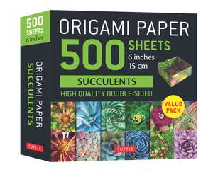 Origami Paper 500 sheets Succulents 6" (15 cm): Tuttle Origami Paper: Double-Sided Origami Sheets with 12 Different Photographs (Instructions for 6 Projects Included) de Tuttle Studio