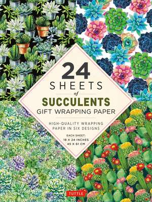 Succulents Gift Wrapping Paper - 24 sheets: 18 x 24" (45 x 61 cm) Wrapping Paper de Tuttle Studio