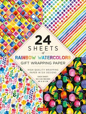 Rainbow Watercolors Gift Wrapping Paper - 24 sheets: 18 x 24" (45 x 61 cm) Wrapping Paper de Tuttle Studio