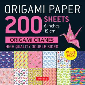 Origami Paper 200 sheets Origami Cranes 6" (15 cm): Tuttle Origami Paper: Double-Sided Origami Sheets Printed with 12 Designs (Instructions for 5 Projects Included) de Tuttle Studio