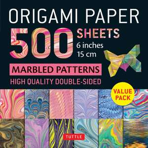 Origami Paper 500 sheets Marbled Patterns 6" (15 cm): Tuttle Origami Paper: Double-Sided Origami Sheets Printed with 12 Different Designs (Instructions for 6 Projects Included) de Tuttle Studio