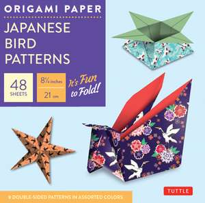 Origami Paper - Japanese Bird Patterns - 8 1/4" - 48 Sheets: Tuttle Origami Paper: Origami Sheets Printed with 8 Different Designs: Instructions for 7 Projects Included de Tuttle Studio