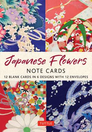 Japanese Flowers, 12 Note Cards: 12 Blank Cards in 6 Lovely Designs (2 each) with 12 Patterned Envelopes de Tuttle Studio