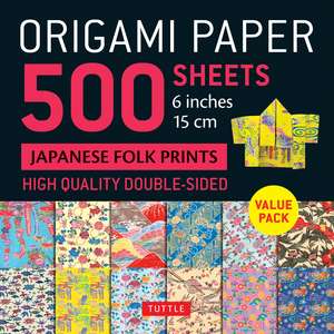 Origami Paper 500 sheets Japanese Folk Prints 6" (15 cm): Tuttle Origami Paper: Double-Sided Origami Sheets Printed with 12 Different Patterns (Instructions for 5 Projects Included) de Tuttle Studio