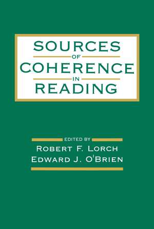 Sources of Coherence in Reading de Robert F. Lorch, Jr.