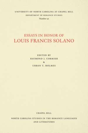 Essays in Honor of Louis Francis Solano de Raymond J. Cormier