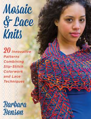 Mosaic and Lace Knits: 20 Innovative Patterns Combining Slip-Stitch Colorwork and Lace Techniques de Barbara Benson