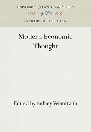 Modern Economic Thought de Sidney Weintraub